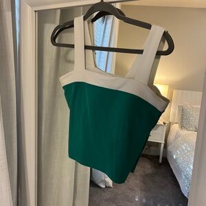 Target Green and White Crop Top
